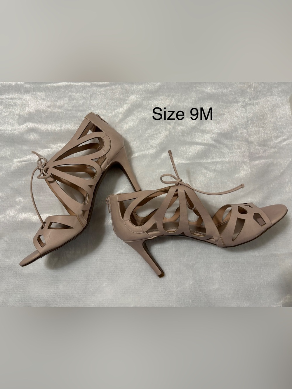 NW$45T "Taylor" blush color stiletto sandal 3-1/4” heel with cut-out panels